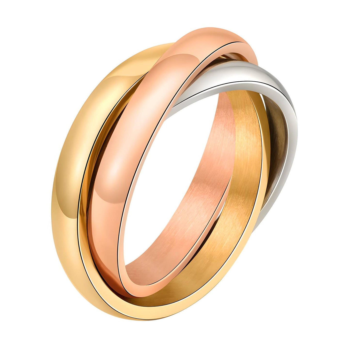 Tri-Color Intertwined Ring (Rose Gold)