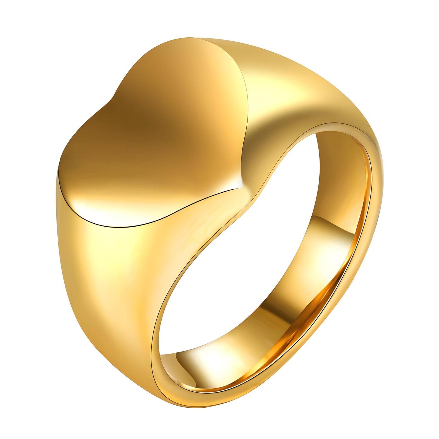 Golden Heart Signet Ring