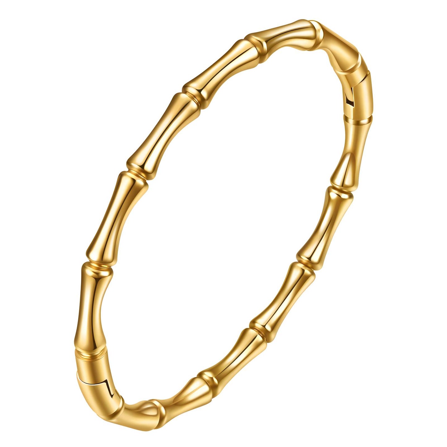 Gold Bamboo-Inspired Bangle