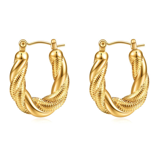 Twisted Gold Hoop Earrings