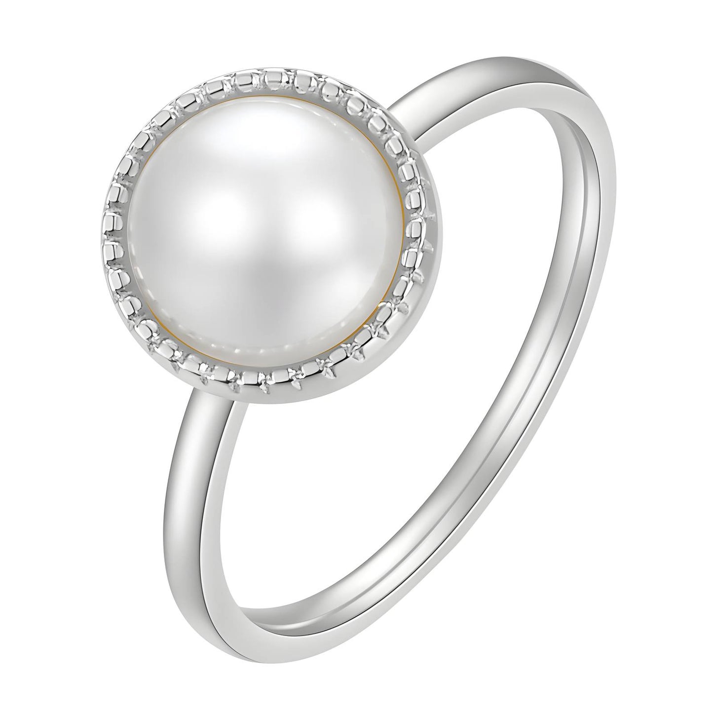 Classic Pearl Halo Ring