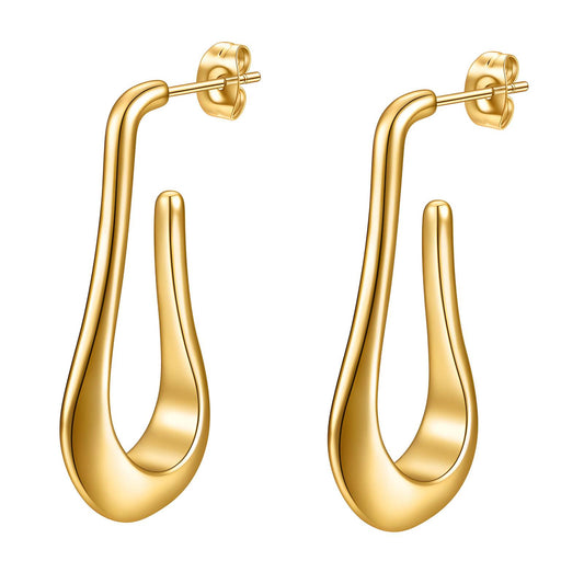 Modern Abstract Gold Drop Earrings