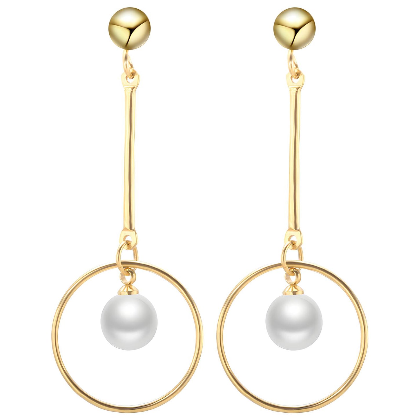 Golden Pearl Drop Earrings