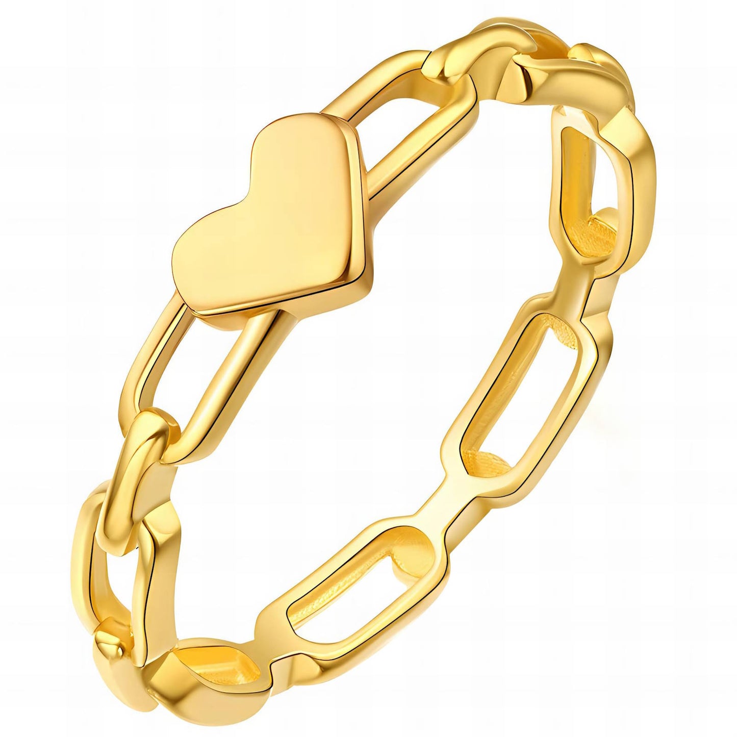 Golden Heart Link Ring