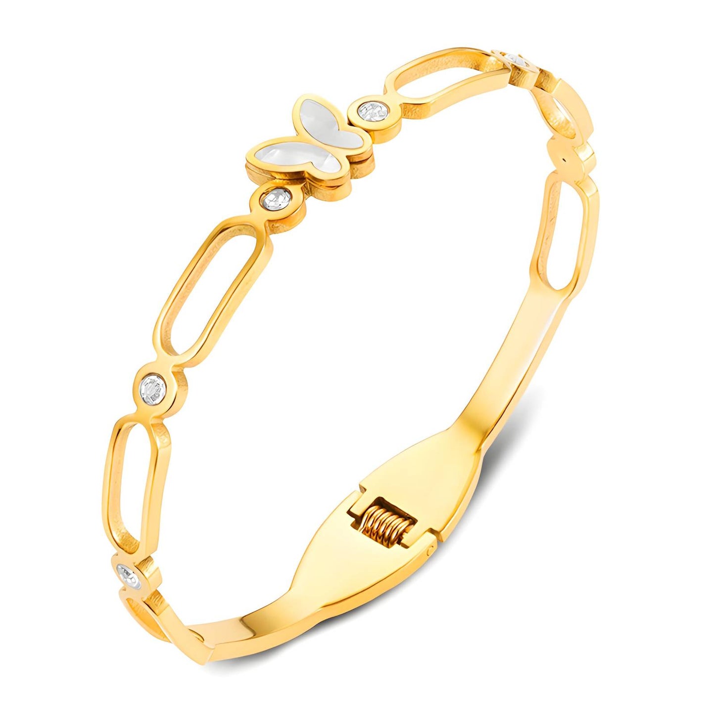 Golden Butterfly Charm Bangle