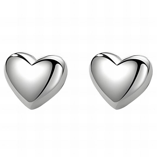 Silver Heart Stud Earrings