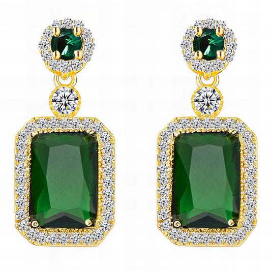 Emerald Green Statement Drop Earrings