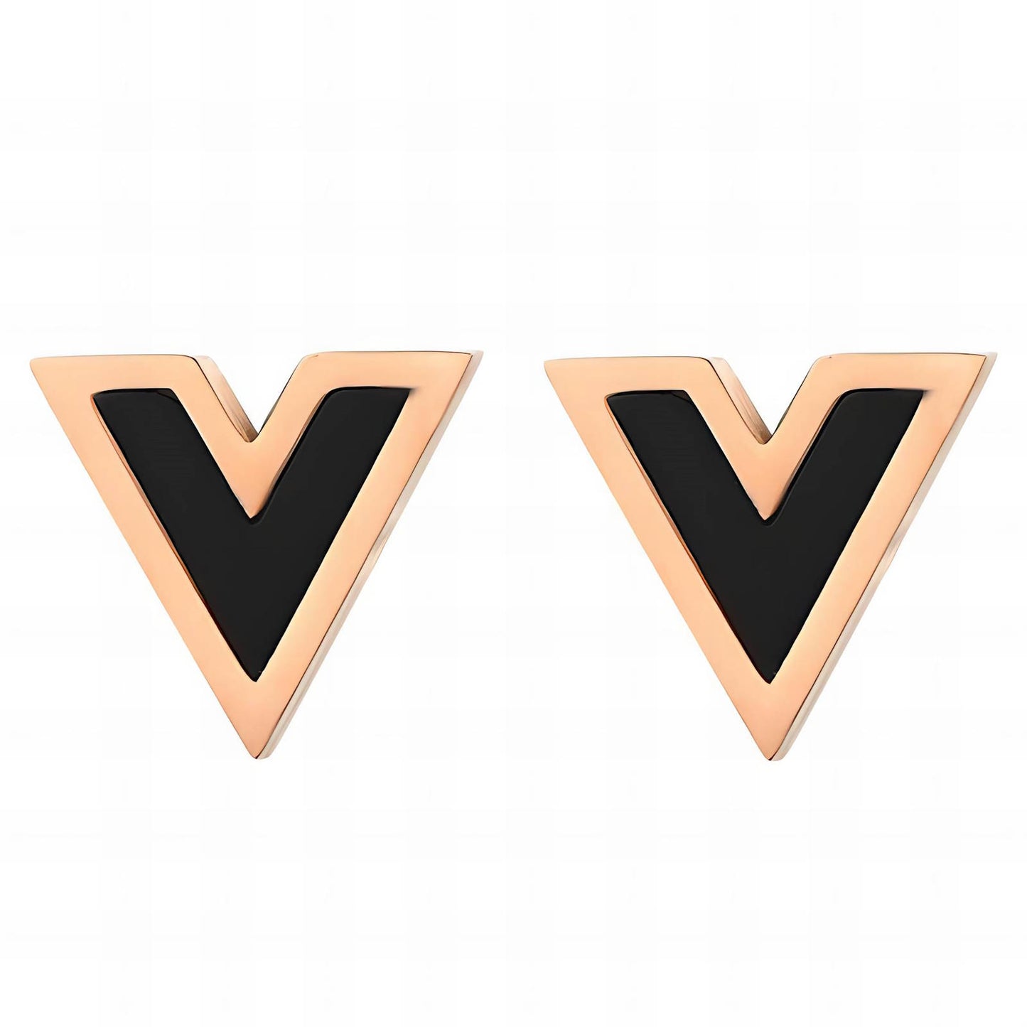 Geometric V-Stud Earrings