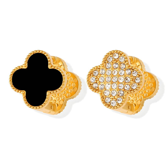 Golden Clover Stud Earrings