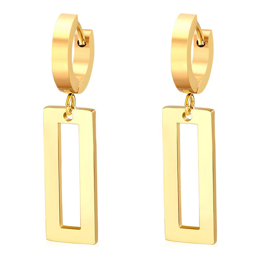 Sleek Rectangular Drop Earrings