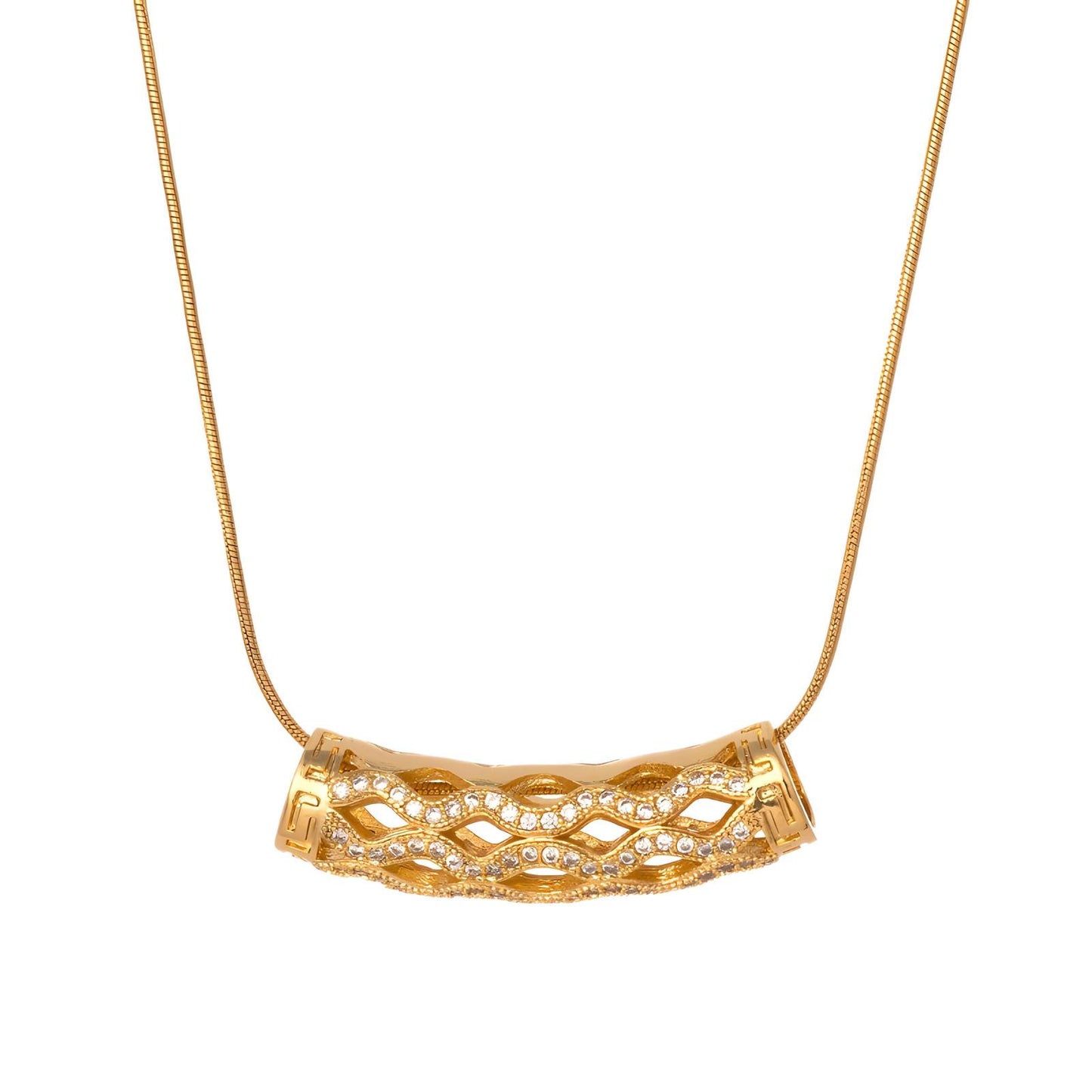 Lattice Bar Pendant Necklace