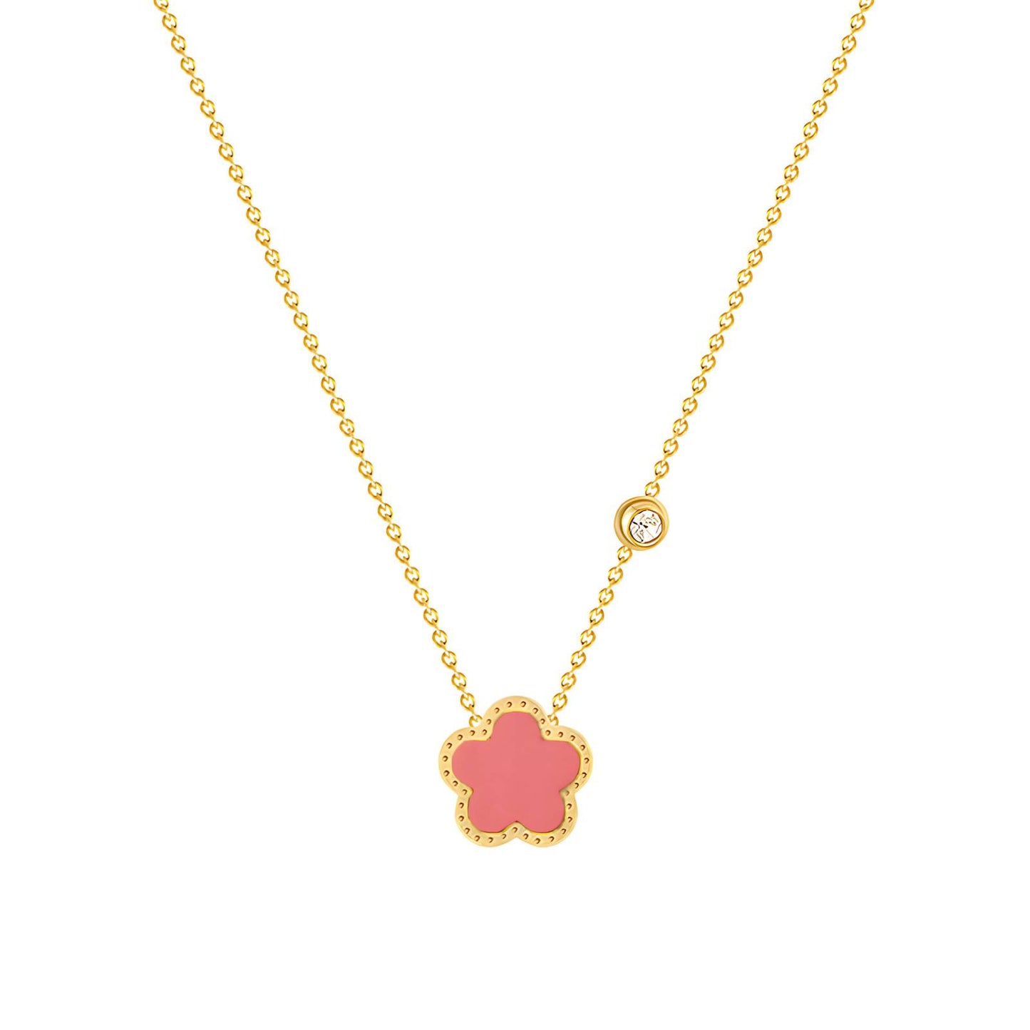 Blush Pink Flower Pendant Necklace