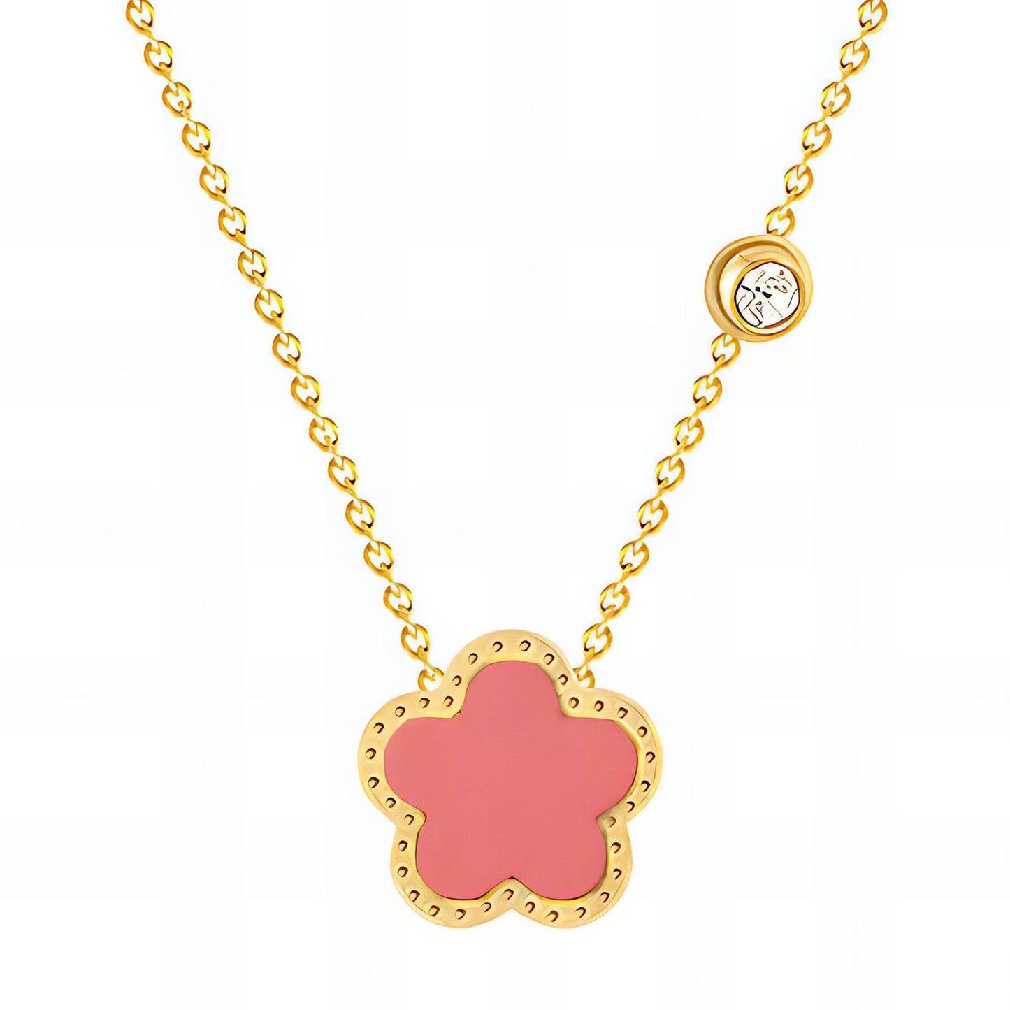 Blush Pink Flower Pendant Necklace