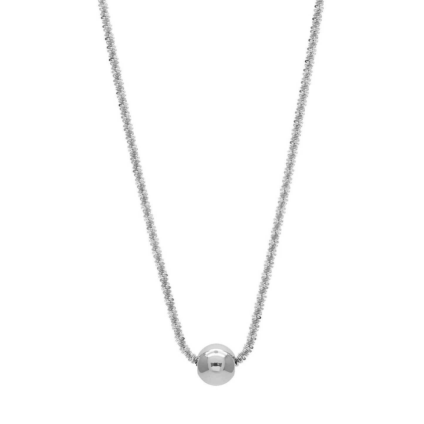 Silver Ball Pendant Necklace