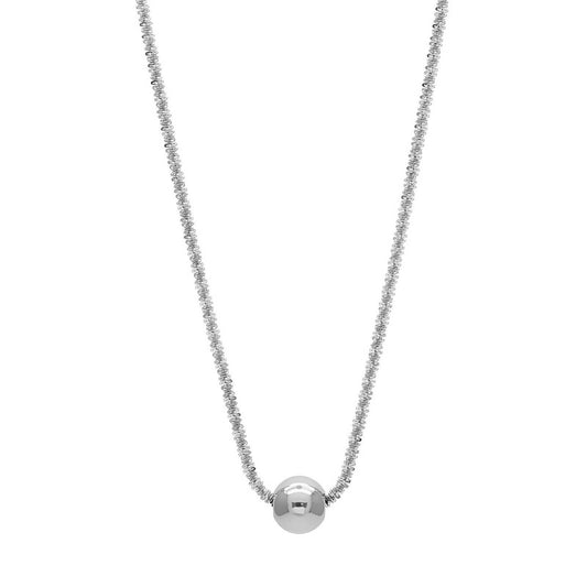 Silver Ball Pendant Necklace