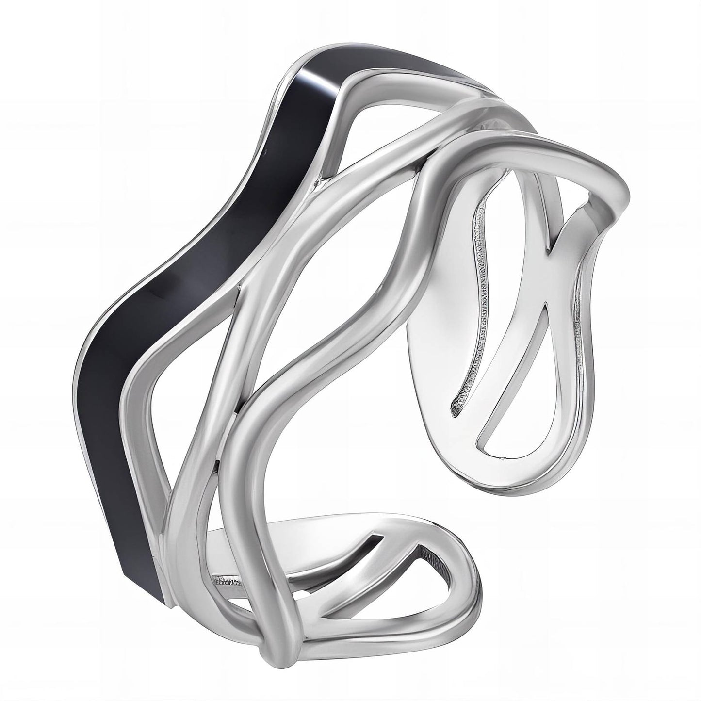 Wave-Inspired Silver Ring