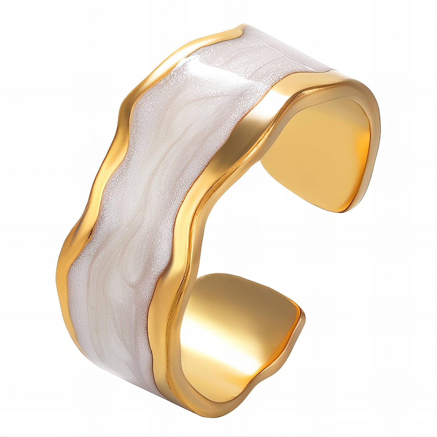 White Wave Statement Ring