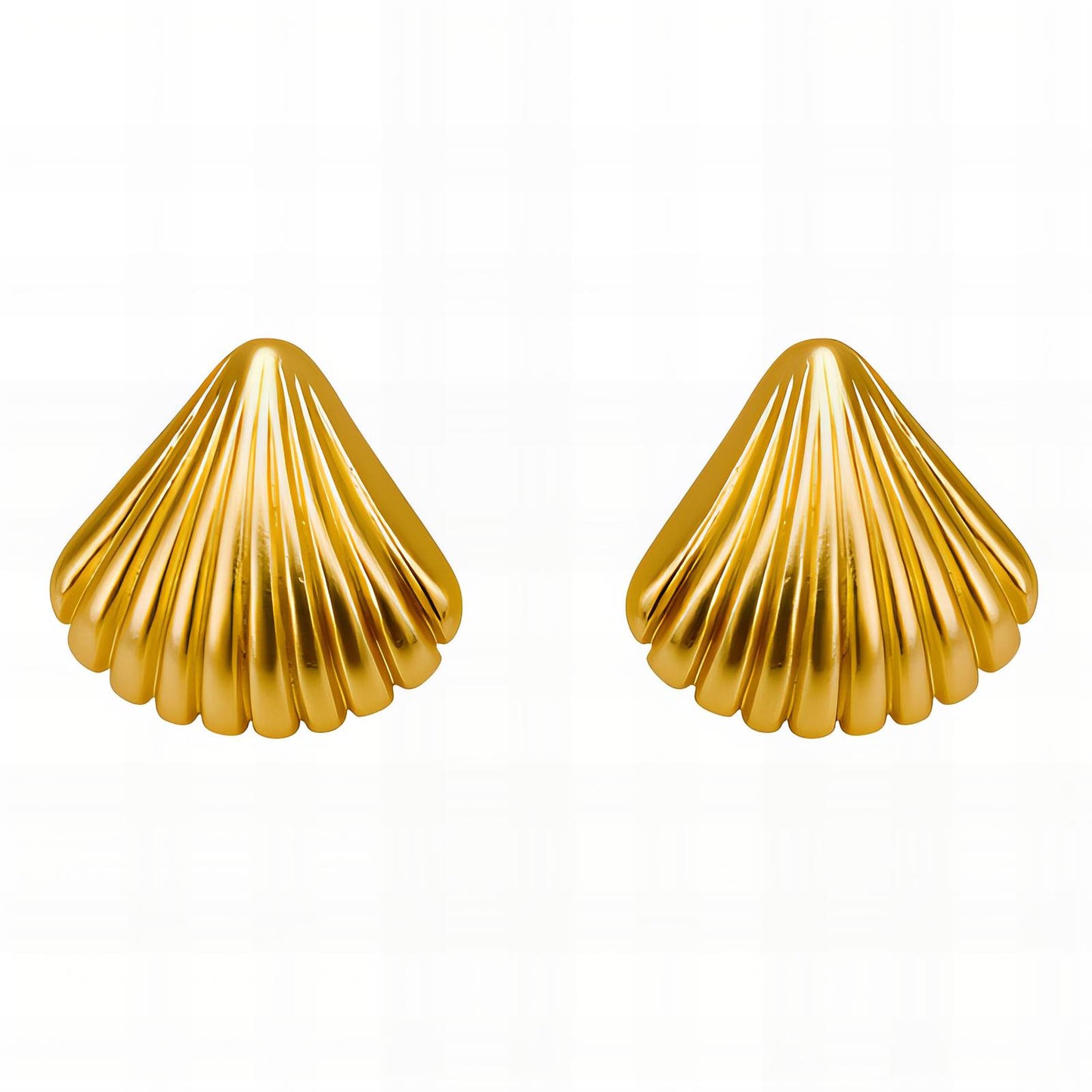 Golden Shell Stud Earrings