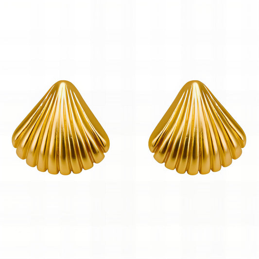 Golden Shell Stud Earrings