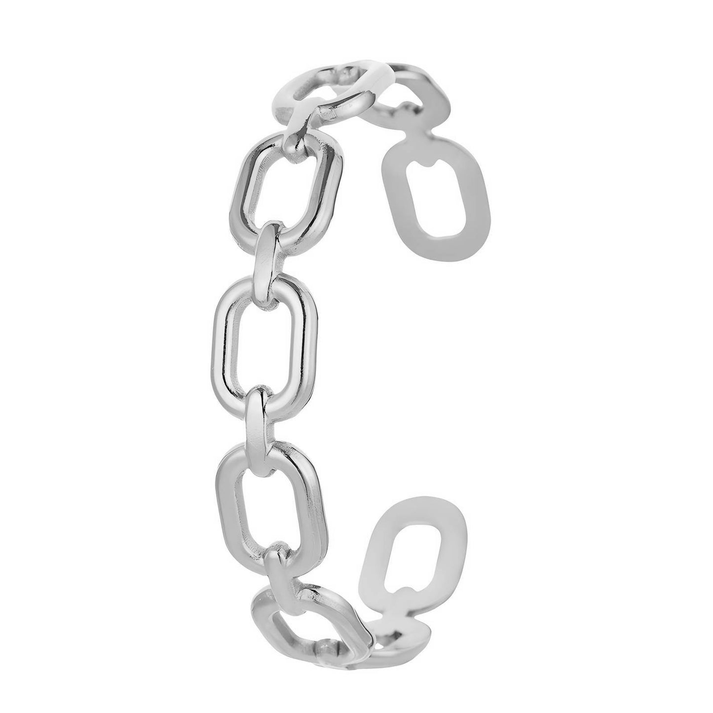 Bold Silver Link Cuff Bracelet