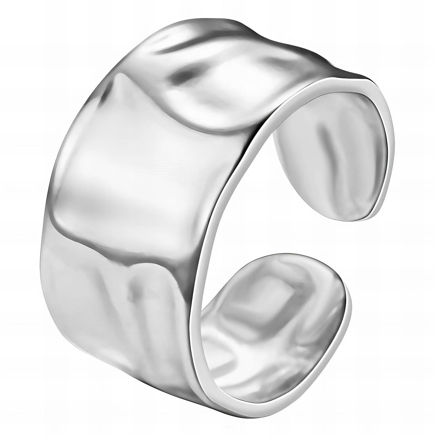 Sculpted Wide Silver Ring