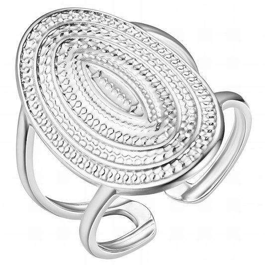 Oval Intricate Silver Ring