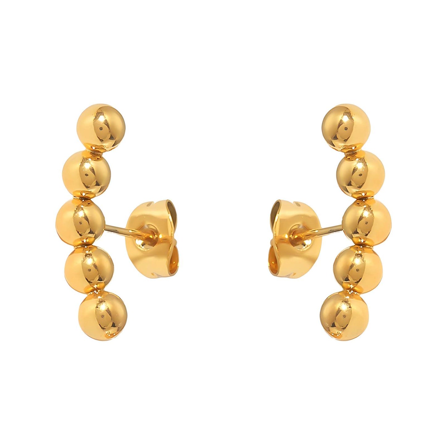 Golden Ball Stud Earrings