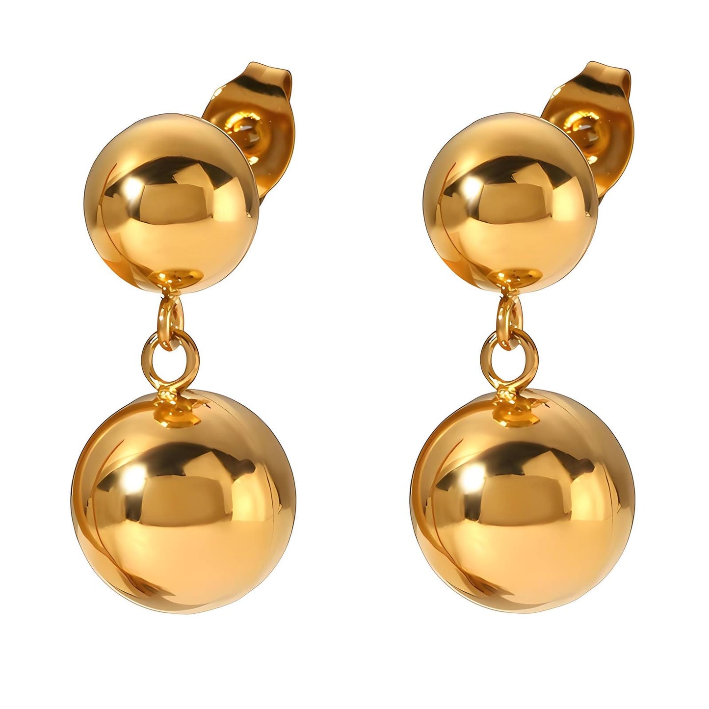 Double Ball Drop Earrings