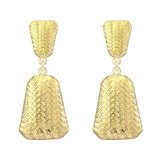 Textured Geometric Drop Earrings