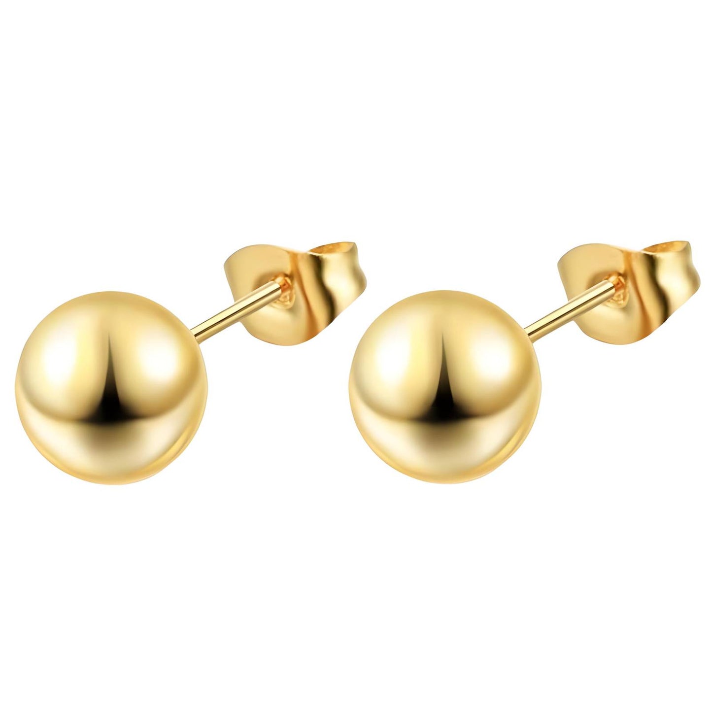 Golden Sphere Stud Earrings