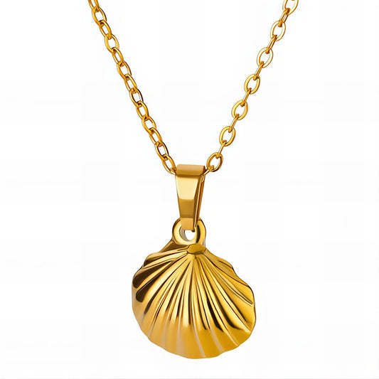 Golden Shell Pendant Necklace