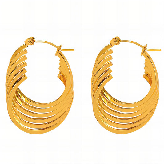 Curved Layered Hoop Earrings