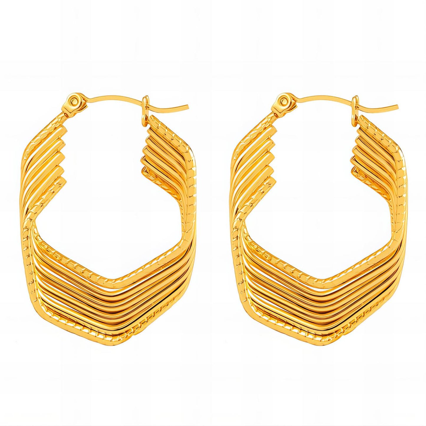 Geometric Layered Hoop Earrings