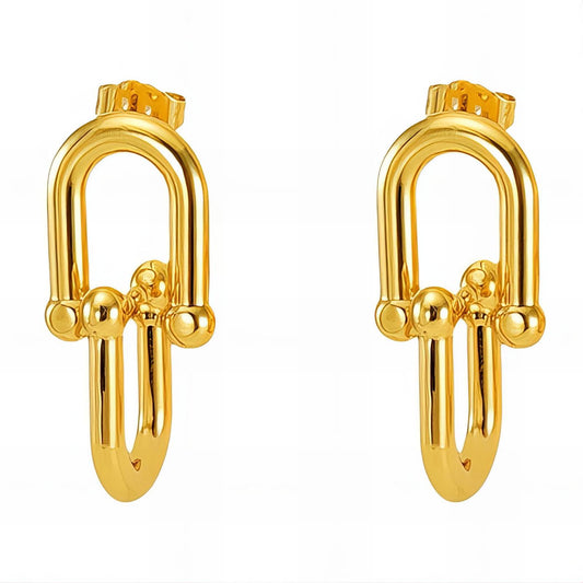 Geometric Link Drop Earrings