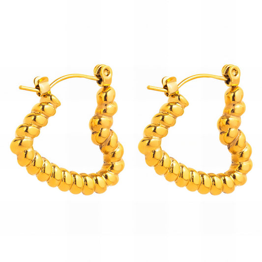 Textured Gold Hoop Earrings