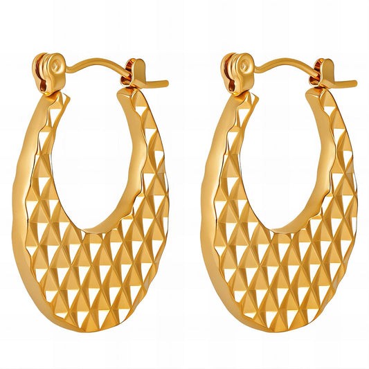 Textured Gold Hoop Earrings