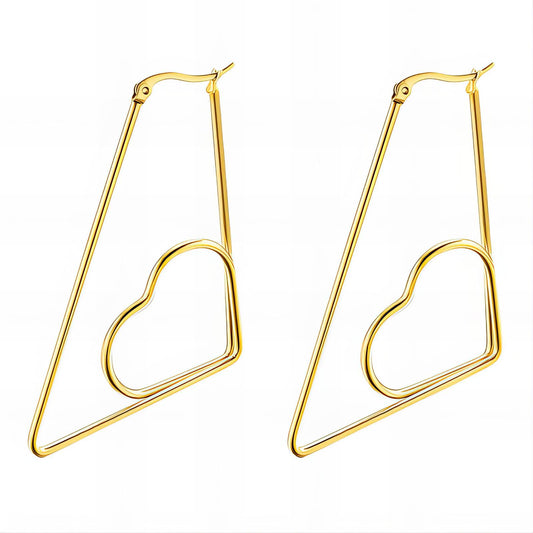 Geometric Heart Hoop Earrings