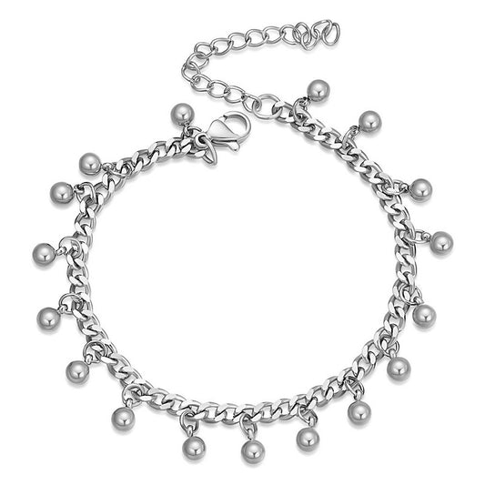 Silver Bead Charm Bracelet