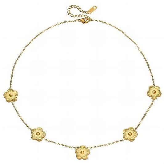 Golden Flower Meadow Charm Necklace