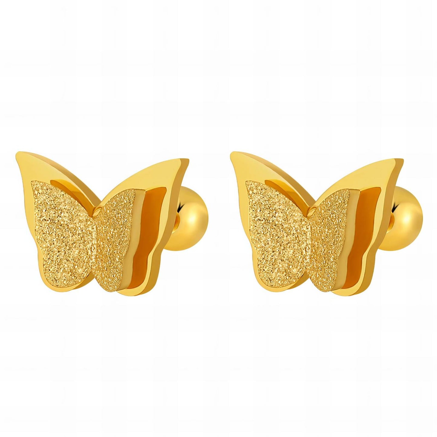 Golden Butterfly Stud Earrings