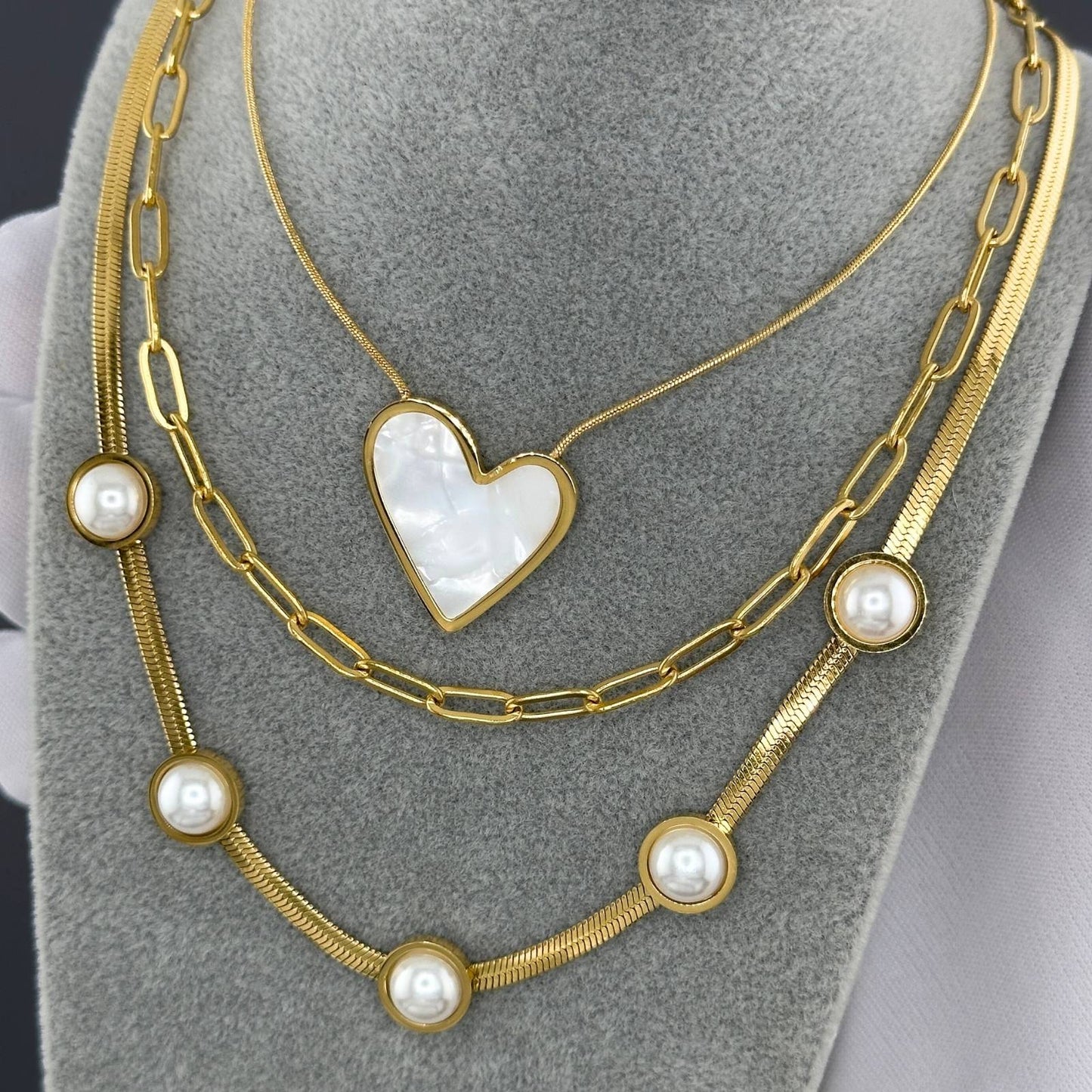 Golden Pearl Collar Necklace